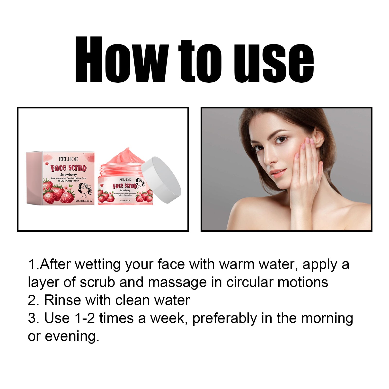 Face Scrub, Soften Cutin Supple Skin Moist Water Embellish Burnish