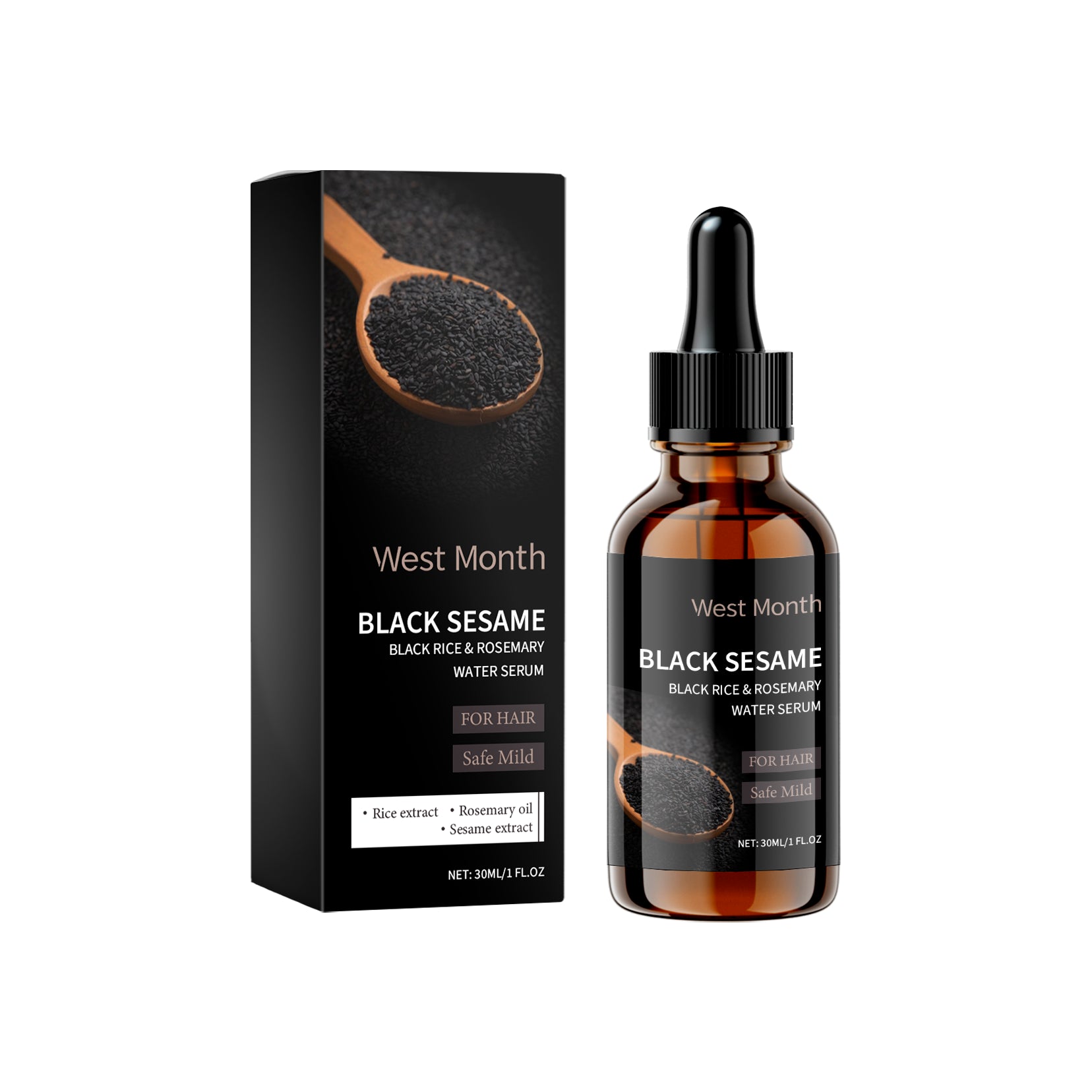 Black Sesame Hair Care Essence Nourishes Hair, Improves Dry Hair And Split Ends