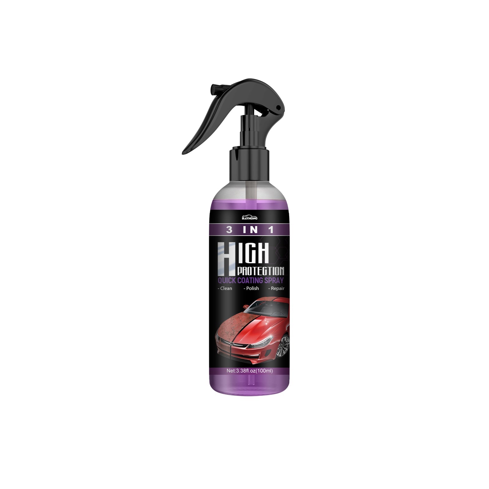 3 In 1 High Protection Quick Car Coating Spray, Diy Paint Change Color Cleaning Coating Spray