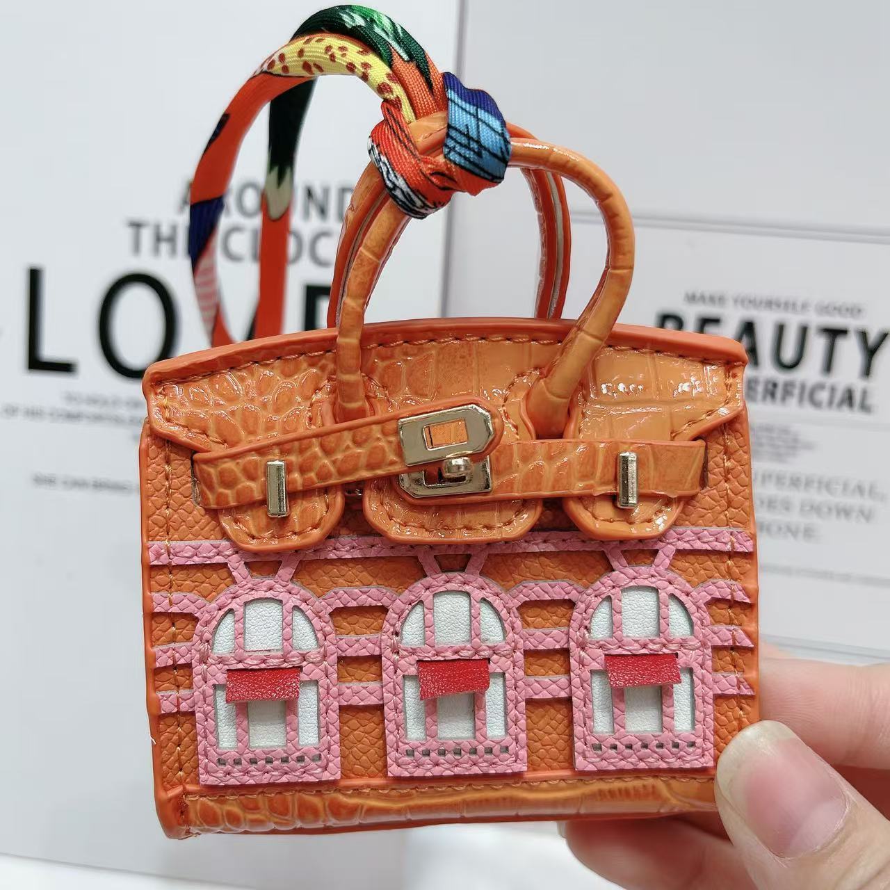 Small house bag mini window pendant headphone bag lipstick car key backpack backpack decoration