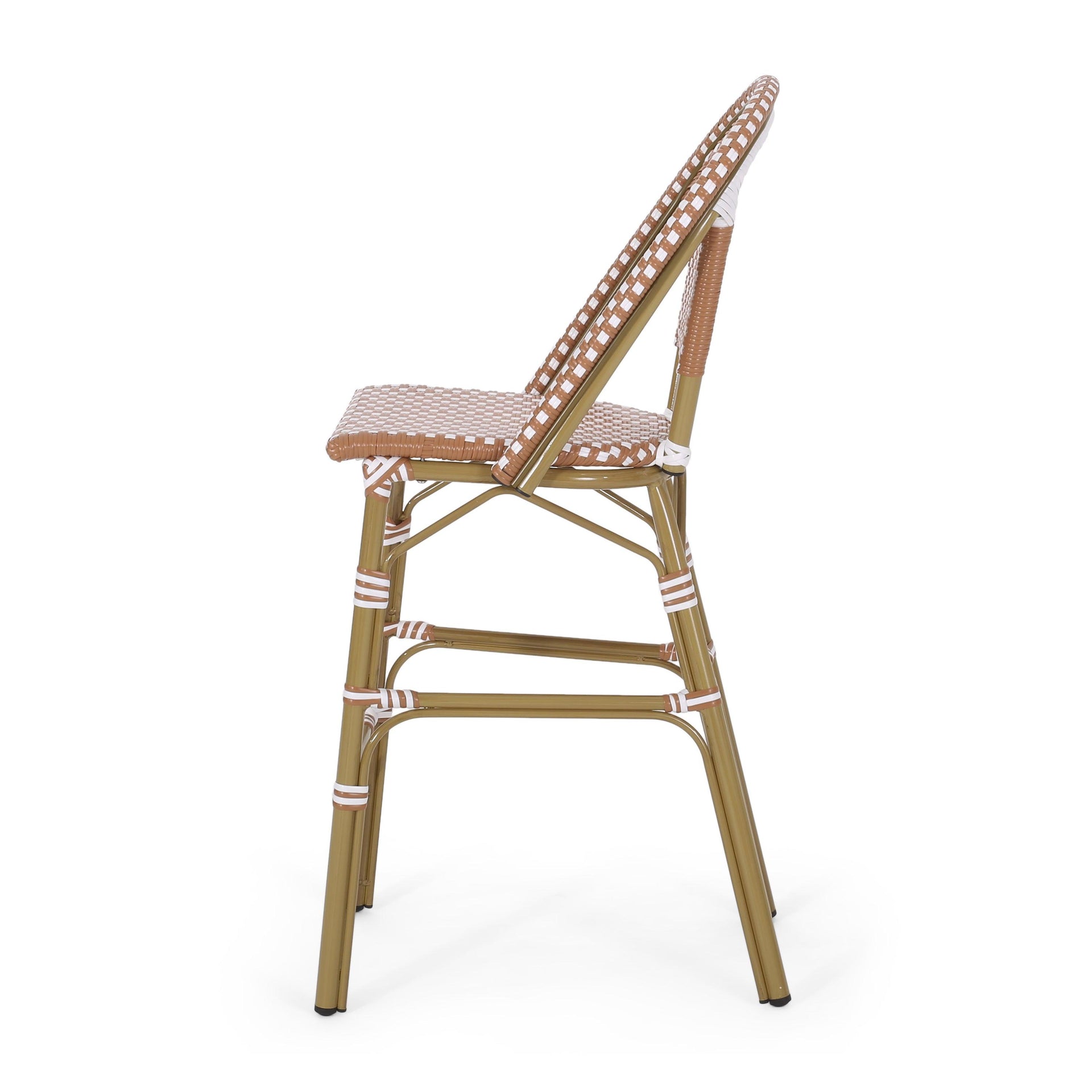 Wicker Bar Stool with Aluminum Frame (Set of 2)