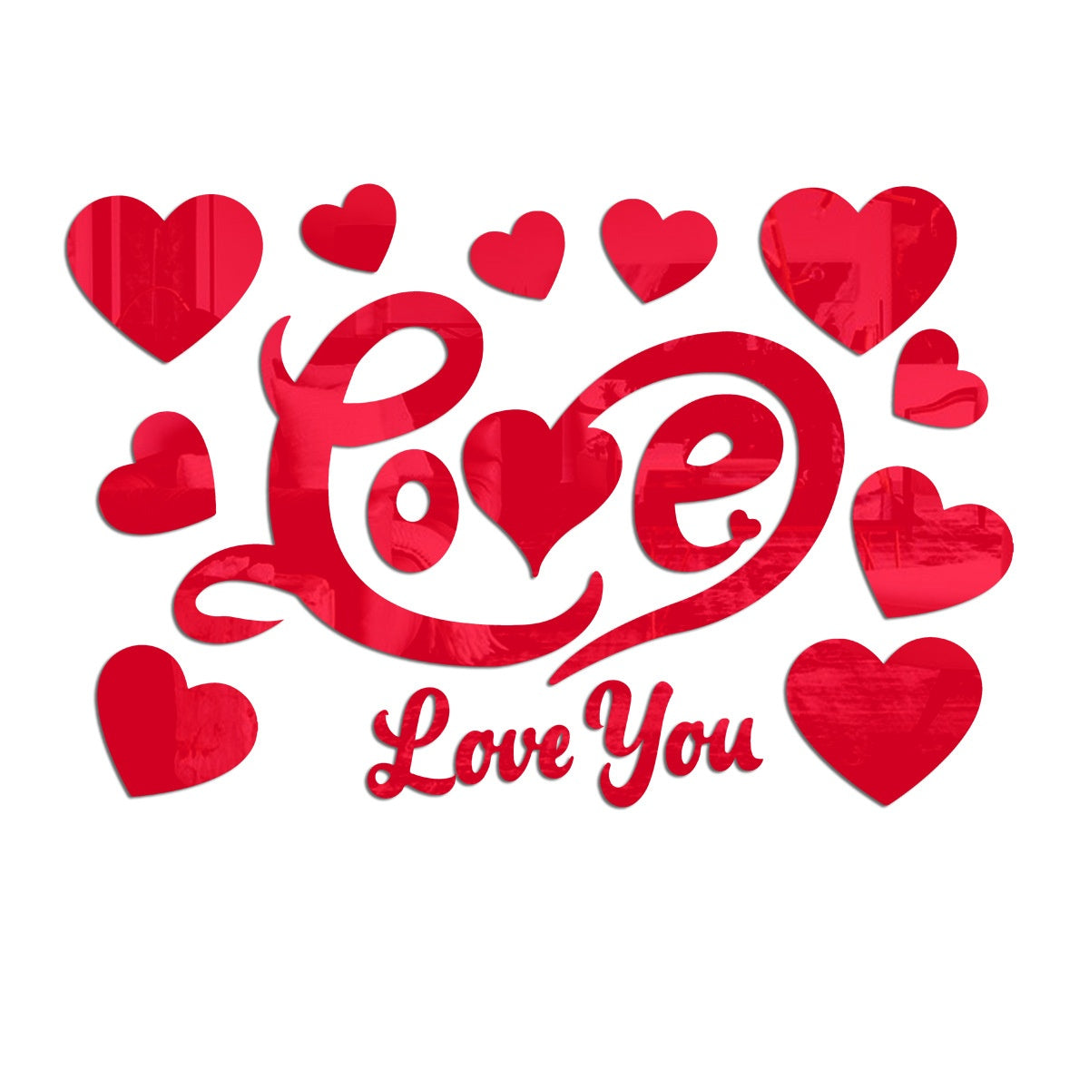 Cross-border Export Love Mirror Acrylic Wall Sticker for Bedroom and Living Room Decor