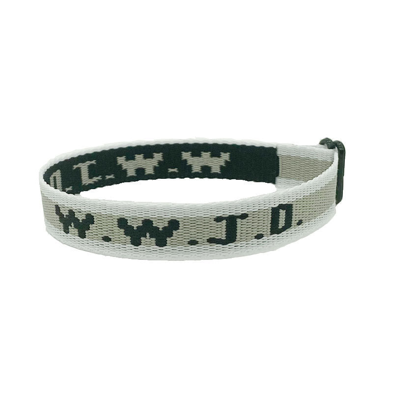 Alphabet Jacquard Printed Wrist Strap Bracelet Strap Unisex WWJD Bracelet Adjustable Bracelet