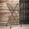 Rolling Metal Market Cart – Vintage Double Basket Farmhouse Storage
