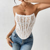 Lace sexy white strapless vest slim fit chest wrapped top