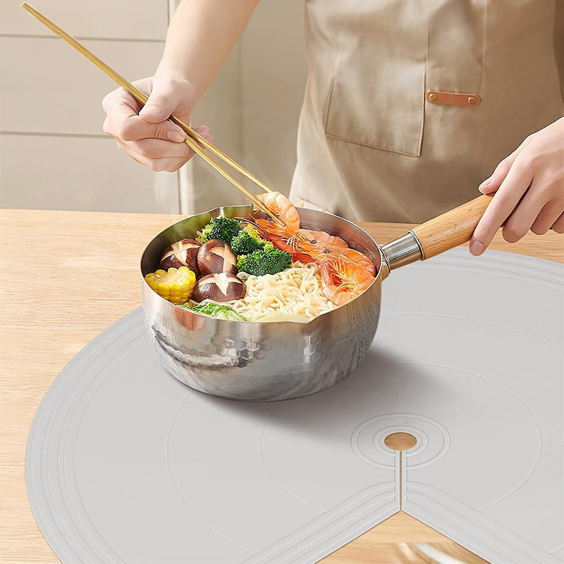 Lazy Susan Shelf Liner: Silicone, for Dual Tier Pie Cut Organizer, Non-Slip & Thermal Protection .2pcs