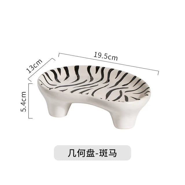 Creative Ink Splashing Fruit Plate Ceramic Plate Couple Afternoon Tea Dessert Cake Plate Coffee Cup Retro Home Kitchen Tableware