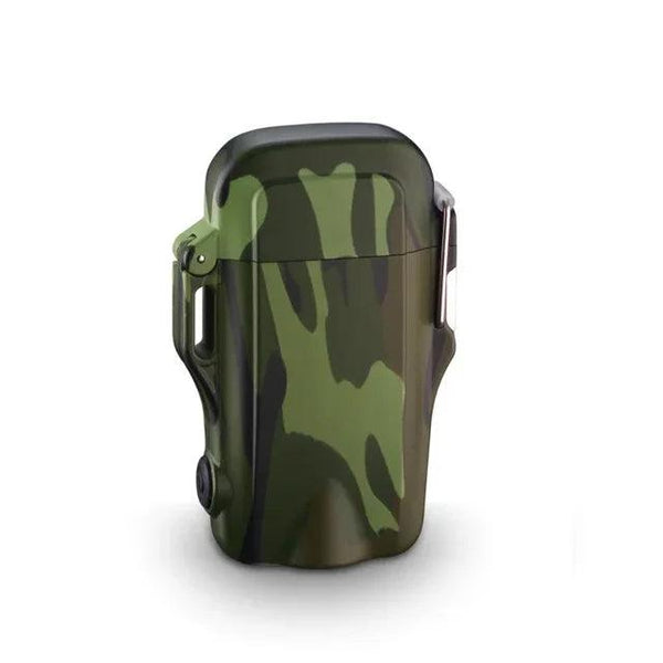 Outdoor Dual Plasma Arc Lighter With Flashlight Waterproof USB Electric Cigarette Lighter Hiking Starter Turbo lighter Men Gifts
