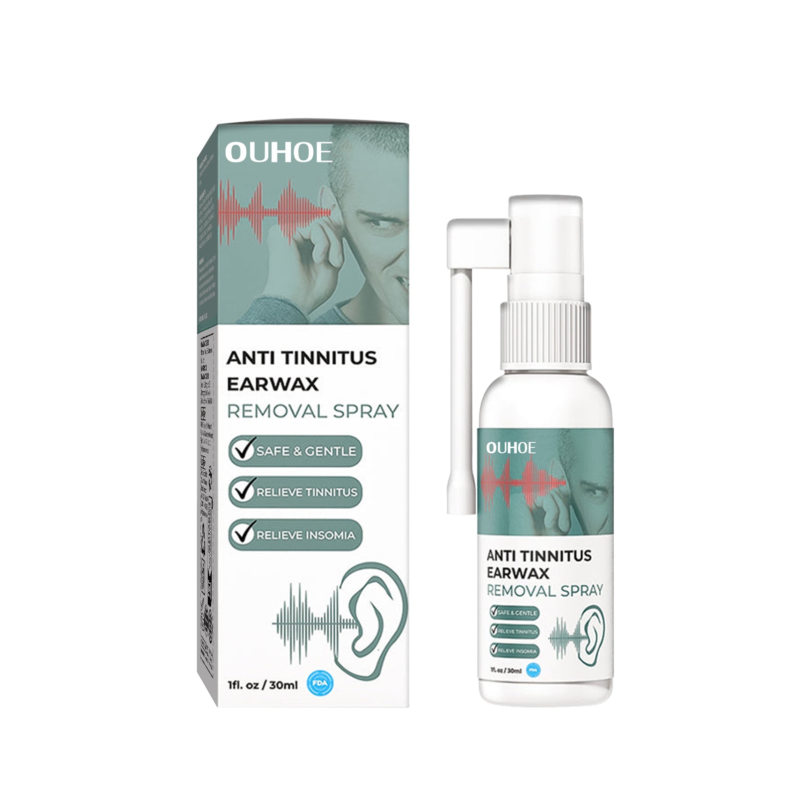 Tinnitus Spray, Relieve Tinnitus Earplug Clean Earwax Ear Health Care Spray