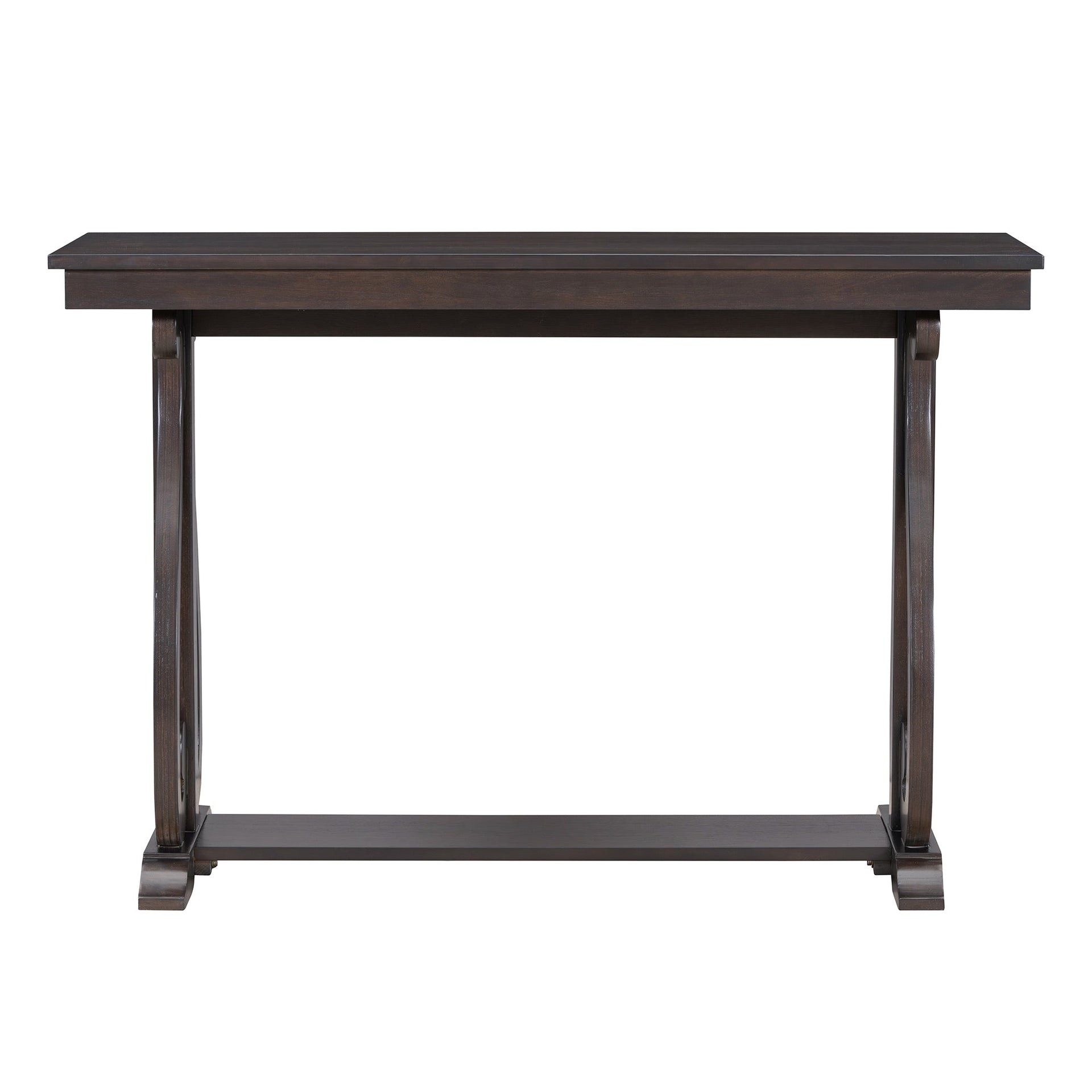 48-Inch Rustic Vintage Console Table --- Farmhouse Style Entryway Table with Open Shelf and Sturdy Construction  (Espresso)