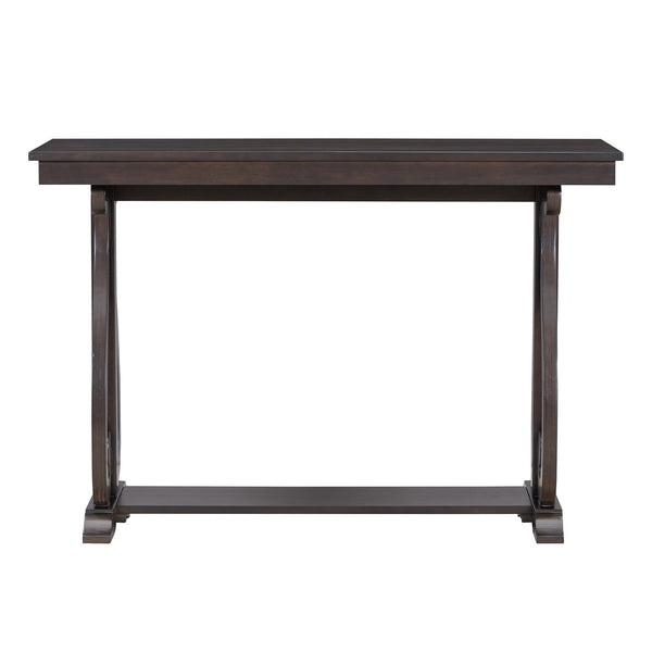 48-Inch Rustic Vintage Console Table --- Farmhouse Style Entryway Table with Open Shelf and Sturdy Construction  (Espresso)
