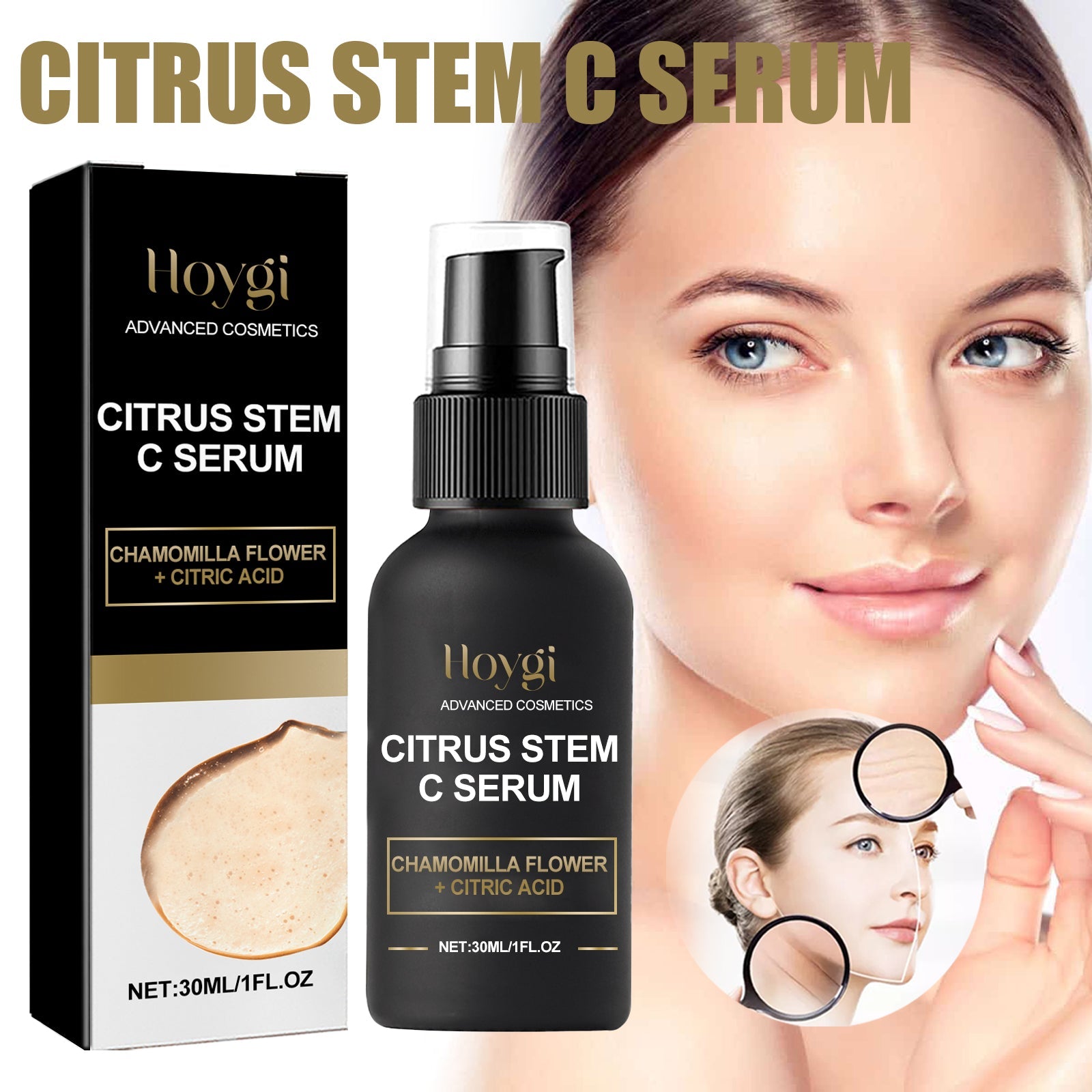 Citrus Stem C Serum, Reduce Wrinkles Improve Skin Elasticity Firming And Lifting Anti-Aging Serum