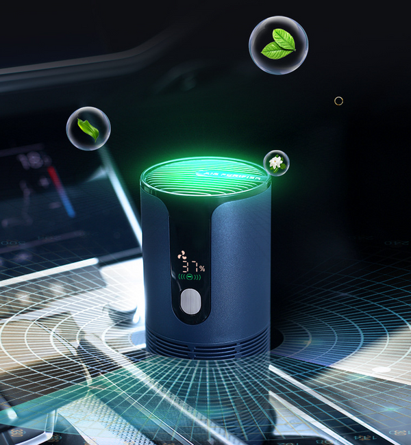 Intelligent car air purifier for formaldehyde and smoke removal UVC negative ion USB car disinfectant