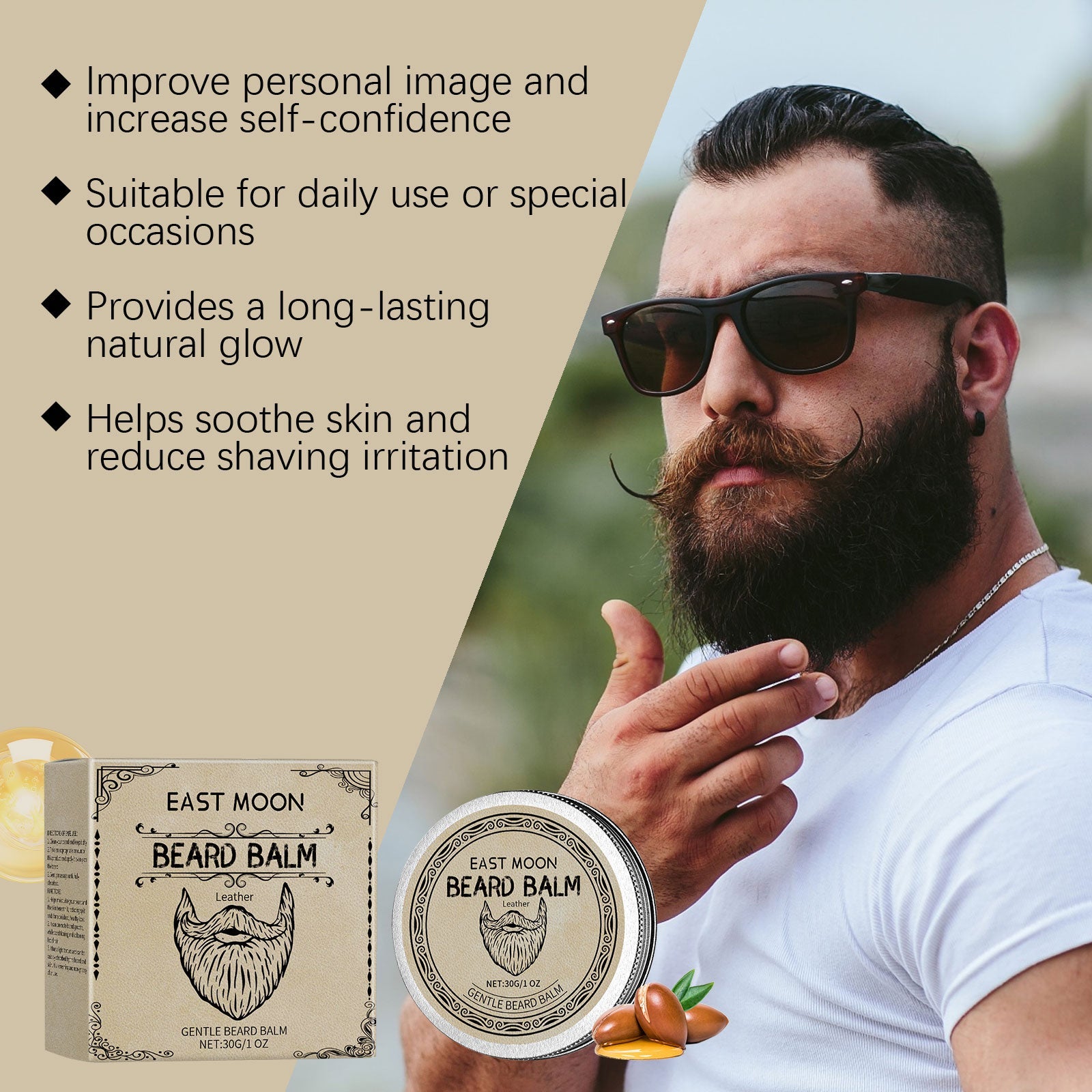 Leather Beard Care Wax Nourishes And Hydrates Hair Care Wax For Men
