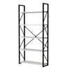 5-Tier Bookshelf, Freestanding White Book Shelf Modern Minimalist Open Display Storage Book Shelves Standing Shelving Unit White - White+Black