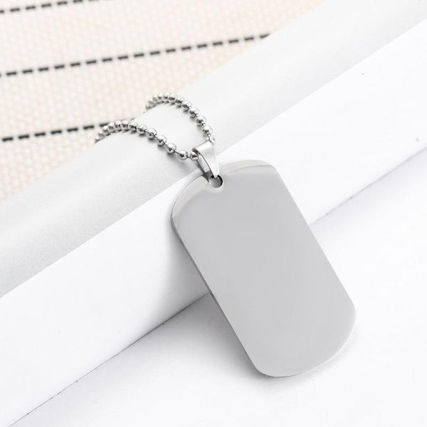European and American high-end stainless steel military brand necklace engraved pendant jewelry