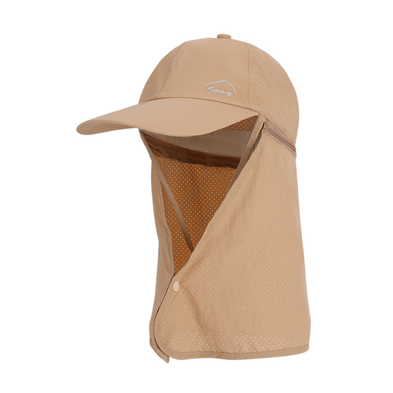 1pc Summer Baseball Cap with Detachable 360° Neck Sun Flap. For men, hiking, fishing, outdoor.