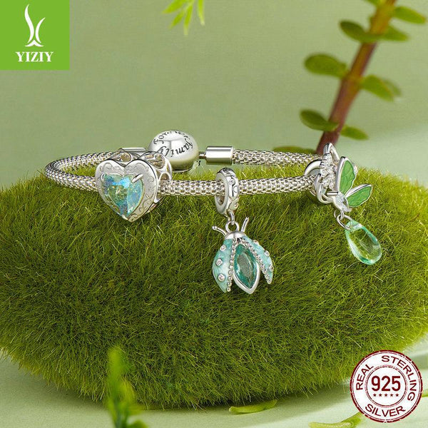 Silver Charm Original Forest Oasis Butterfly Ladybug DIY Bracelet Beads Spring Fresh s925 Pure Silver Beads