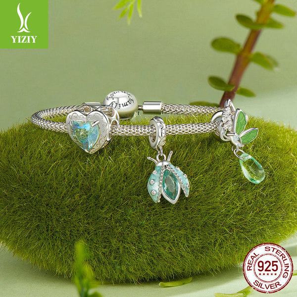 Silver Charm Original Forest Oasis Butterfly Ladybug DIY Bracelet Beads Spring Fresh s925 Pure Silver Beads