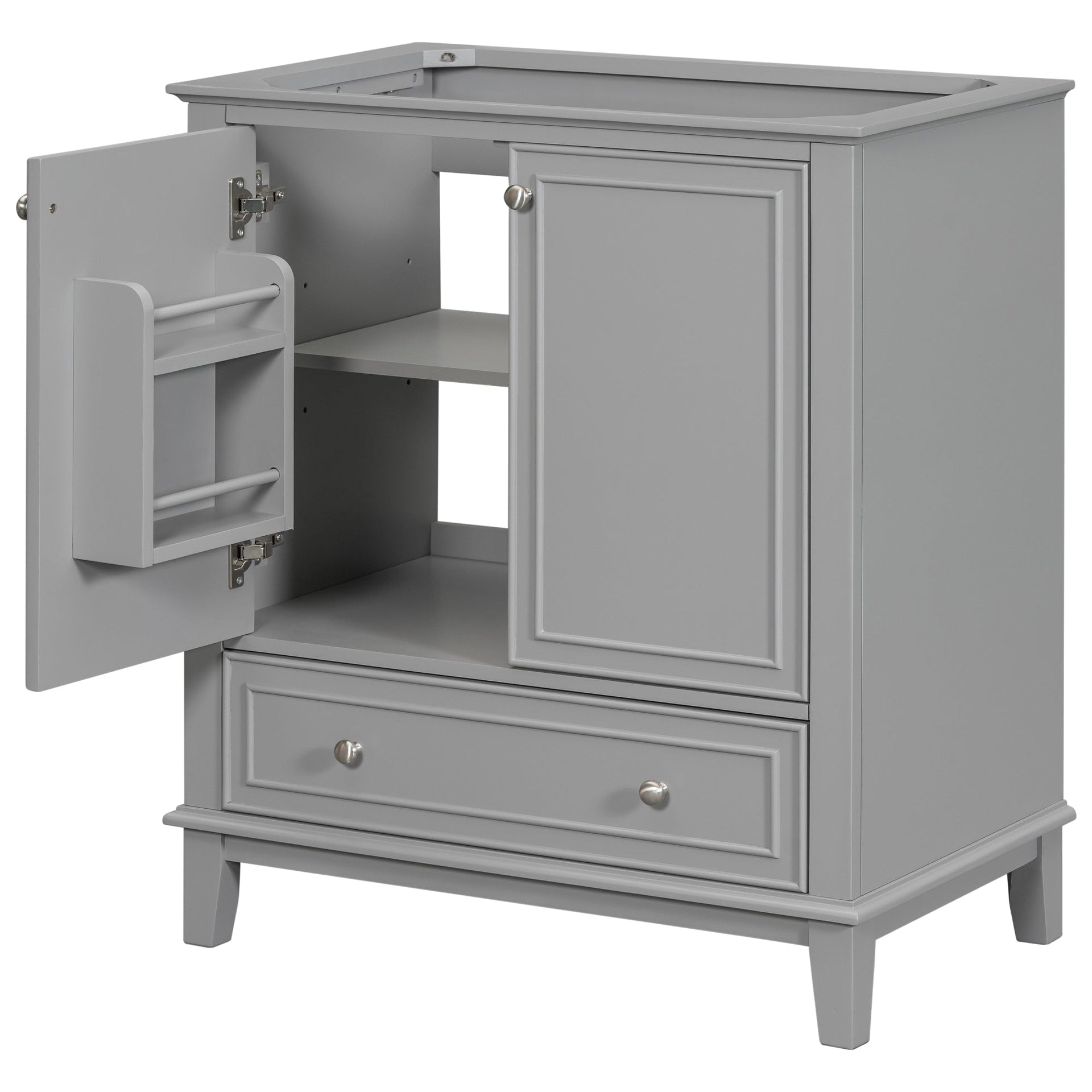 30 inch bathroom vanity no sink  base only gray