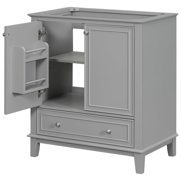30 inch bathroom vanity no sink  base only gray