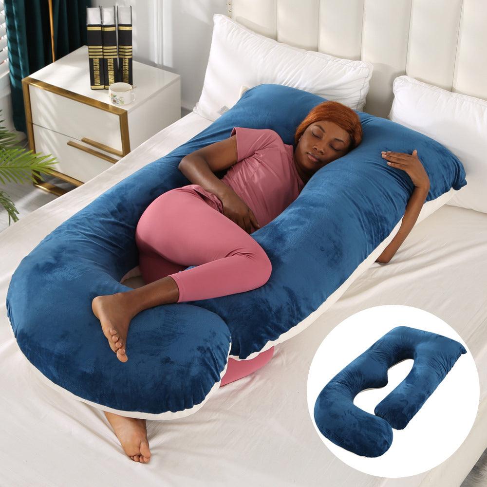 Pregnant women's pillow waist protection side sleeping slope pillow J-shaped pregnancy sleeping pillow