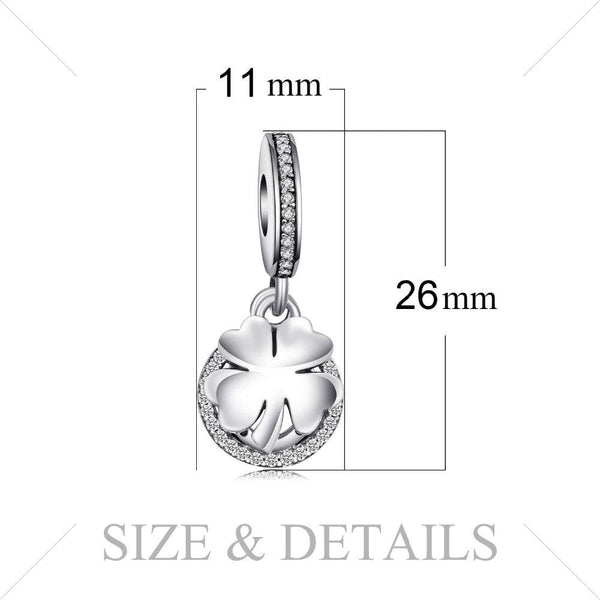 Jewelrypalace 100% 925 Sterling Silver Charms 4 Leaf Clover Charms Beads fit Bracelets Anniversary Gifts Fashion DIY Jewelry