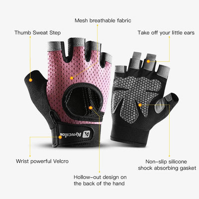 Outdoor sports fitness gloves anti slip and wear-resistant silicone half finger exposed riding gloves