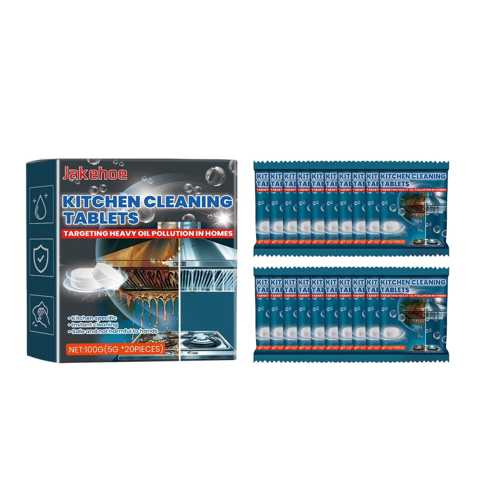 Kitchen Cleaning Effervescent Tablet Cooktop Tile Bathroom Kitchen Heavy Oil Dirt Stain Cleaning Effervescent Tablet