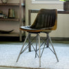Vintage Industrial Desk Chair with Aged Leather and Metal Legs