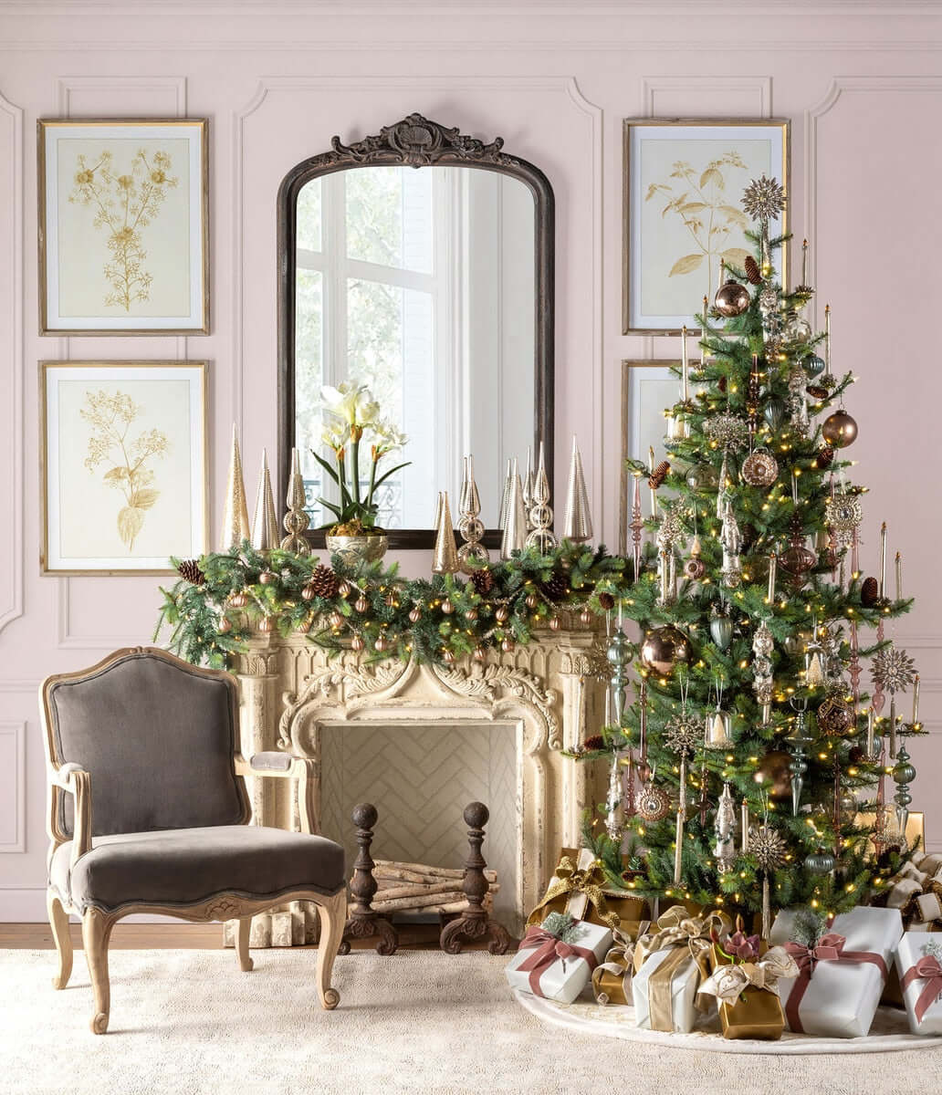 French Country Velvet Armchair with Carved Wood Frame