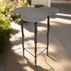 Lily Pad Side Table – Outdoor Iron Accent with Aged Patina