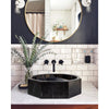 Toros Black Marble Octagon Vessel Sink Bowl Polished (D)16