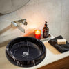 Toros Turkish Black Marble Polished Round Vessel Sink Bowl 16x5 - 3-4 Weeks / (D)16" (H)5" / Polished