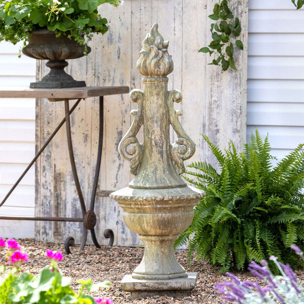 Antique Grecian Garden Torch Statue