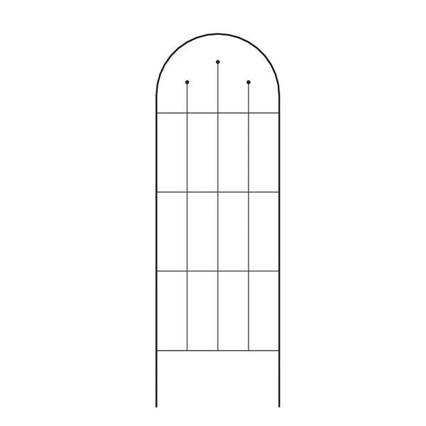 Outdoor 80-inch Tall Garden Trellis in Black Powder Coated Steel Finish