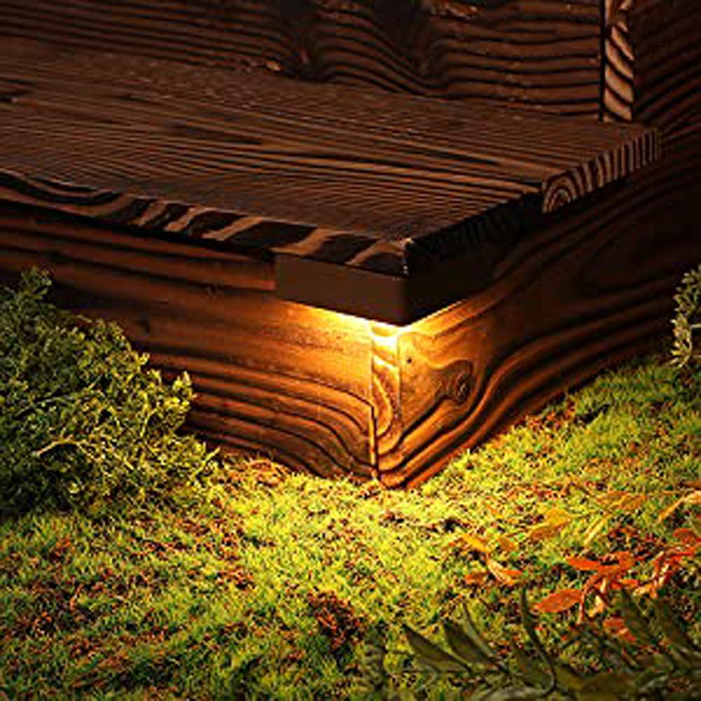 ELC02 4-Pack 3W LED Aluminum Hardscape Lighting Right Angle 3CCT Retaining Wall Lights, 12V Low Voltage Landscape Lights