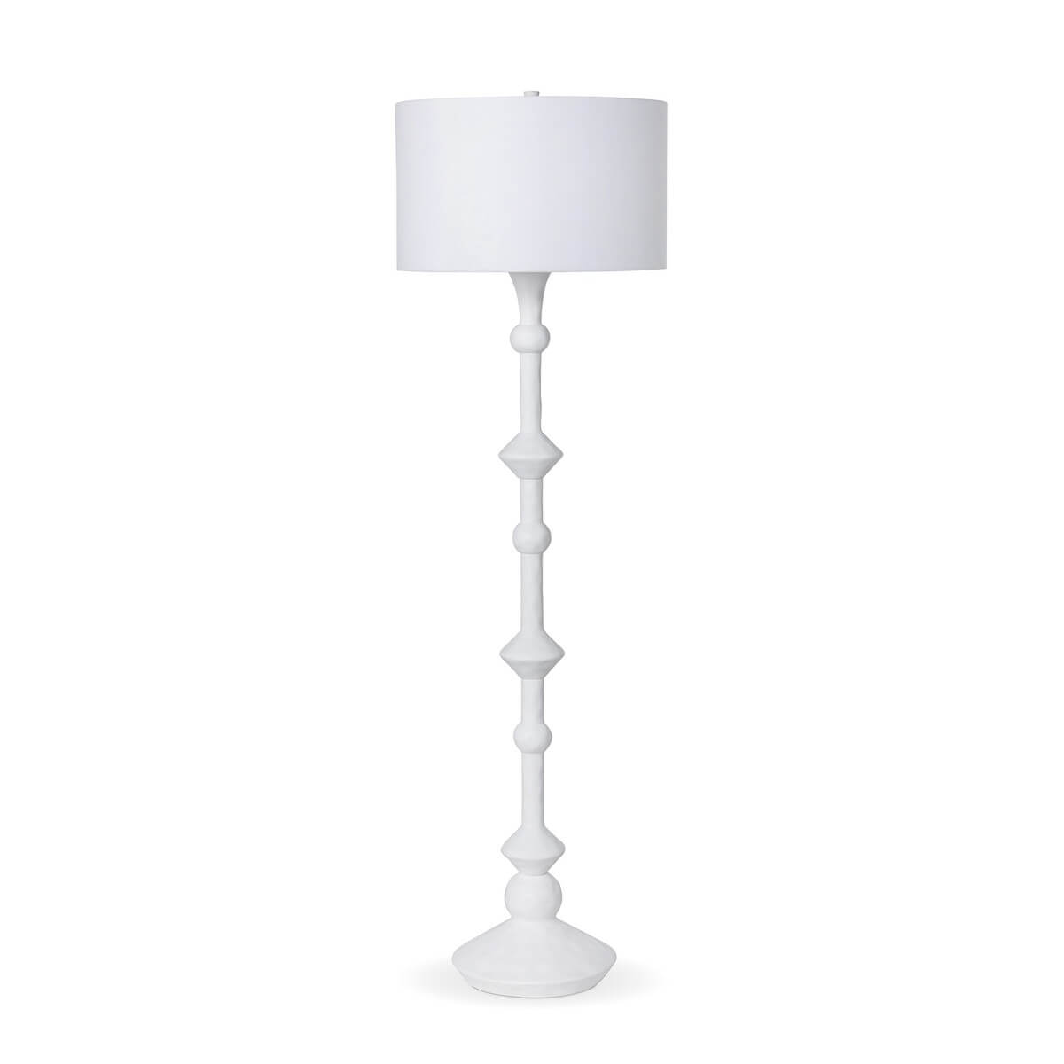 Coastal White Floor Lamp with Linen Shade