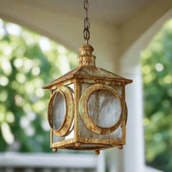 Aged Metal Lantern Pendant – Rustic Coastal Light