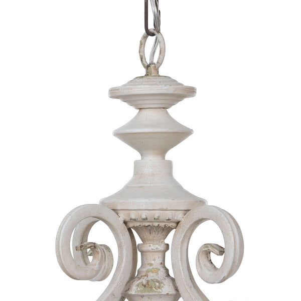 Rustic French Country Chandelier with Gold Leaf Accents