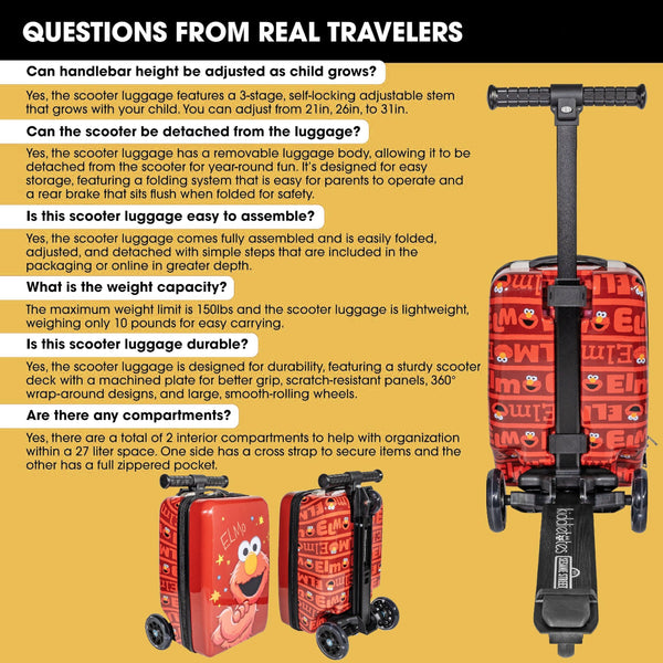 Elmo 4-in-1 Detachable Scooter Luggage