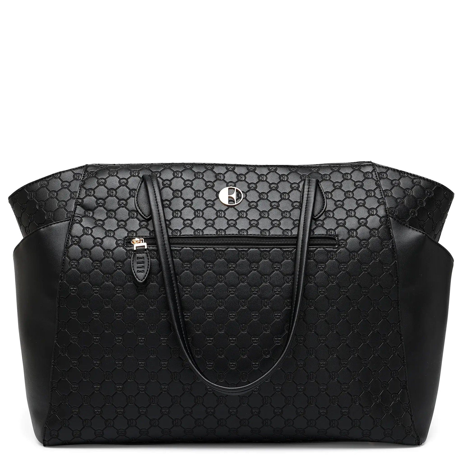 Compass 32L Vegan Leather Monogram Weekender Tote Bag
