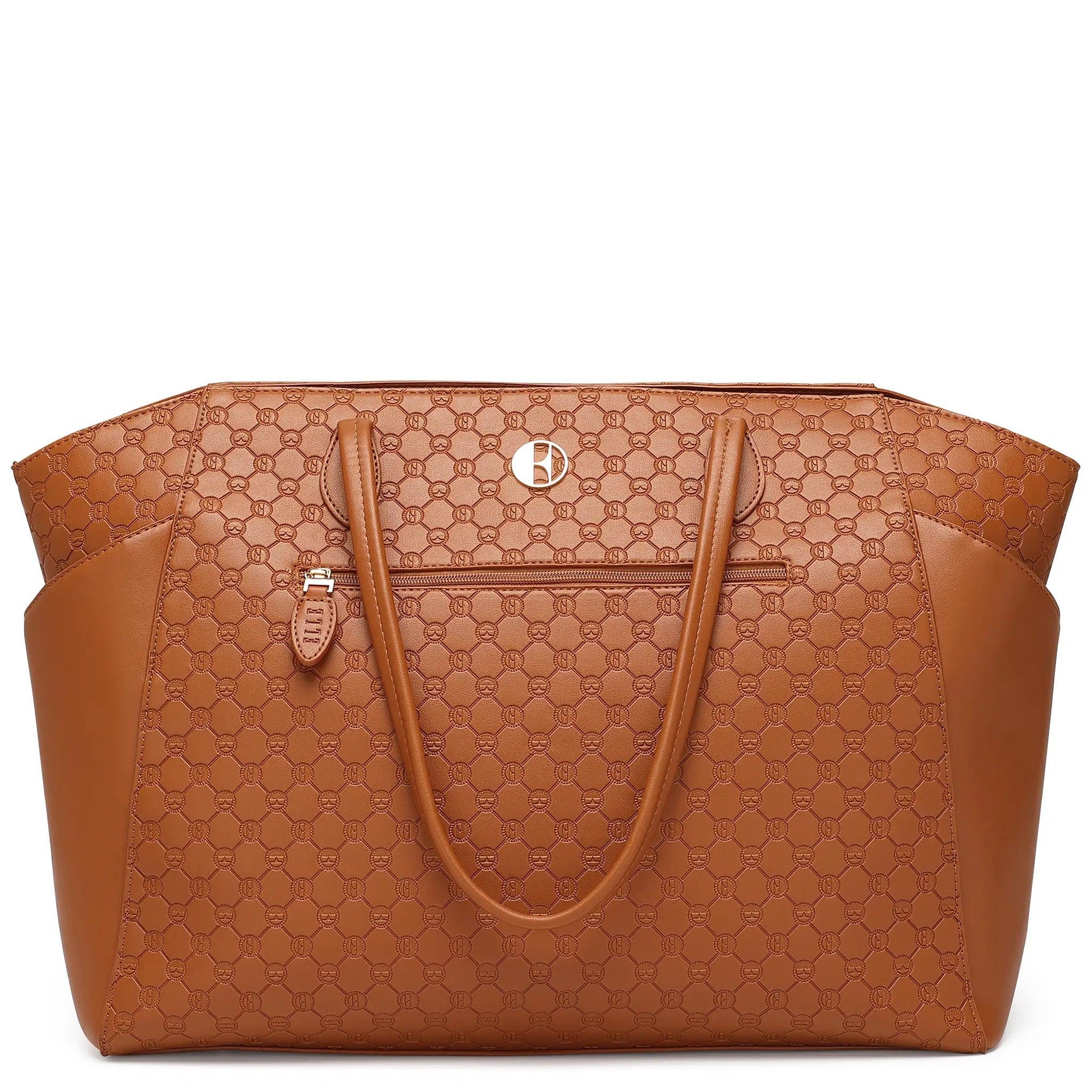 Compass 32L Vegan Leather Monogram Weekender Tote Bag
