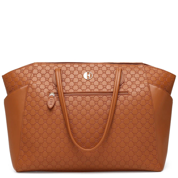 Compass 32L Vegan Leather Monogram Weekender Tote Bag