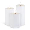 Indoor/Outdoor Flameless Pillar Candles with Remote, Set of 3