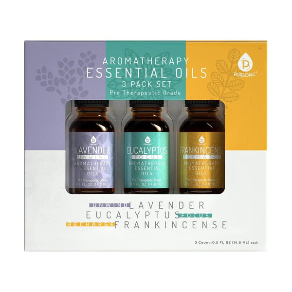 3 Pack Aromatherapy Essential oils (Lavender, Eucalyptus, Frankincense) - Gifts for You 'n Me