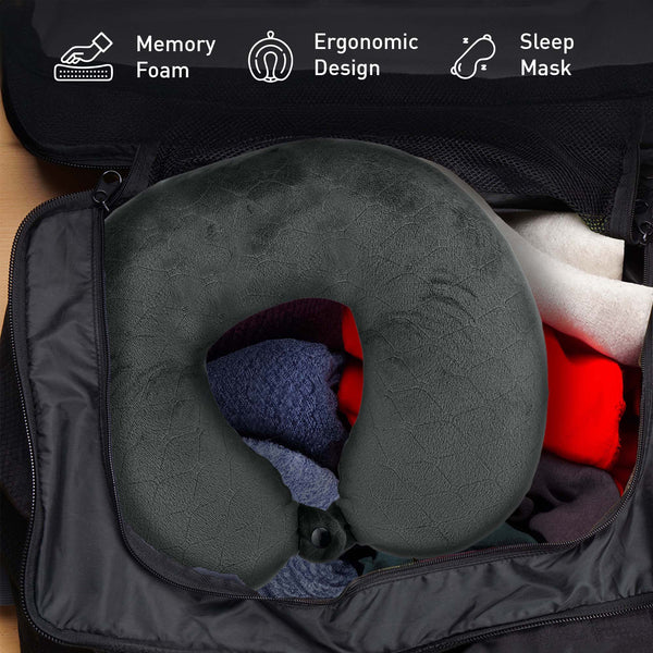 Sleep Serenity Set: Pursonic Aromatherapy Essential Oils Rollerballs, Lava Stone Bracelet, and Memory Foam Travel Pillow with Sleep Mask