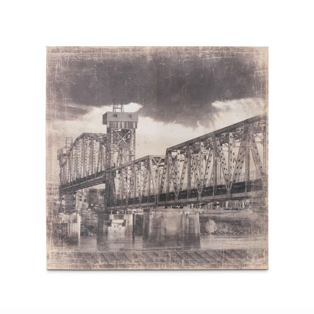 Vintage Arkansas Railroad Bridge Art on Canvas (Set of 3)