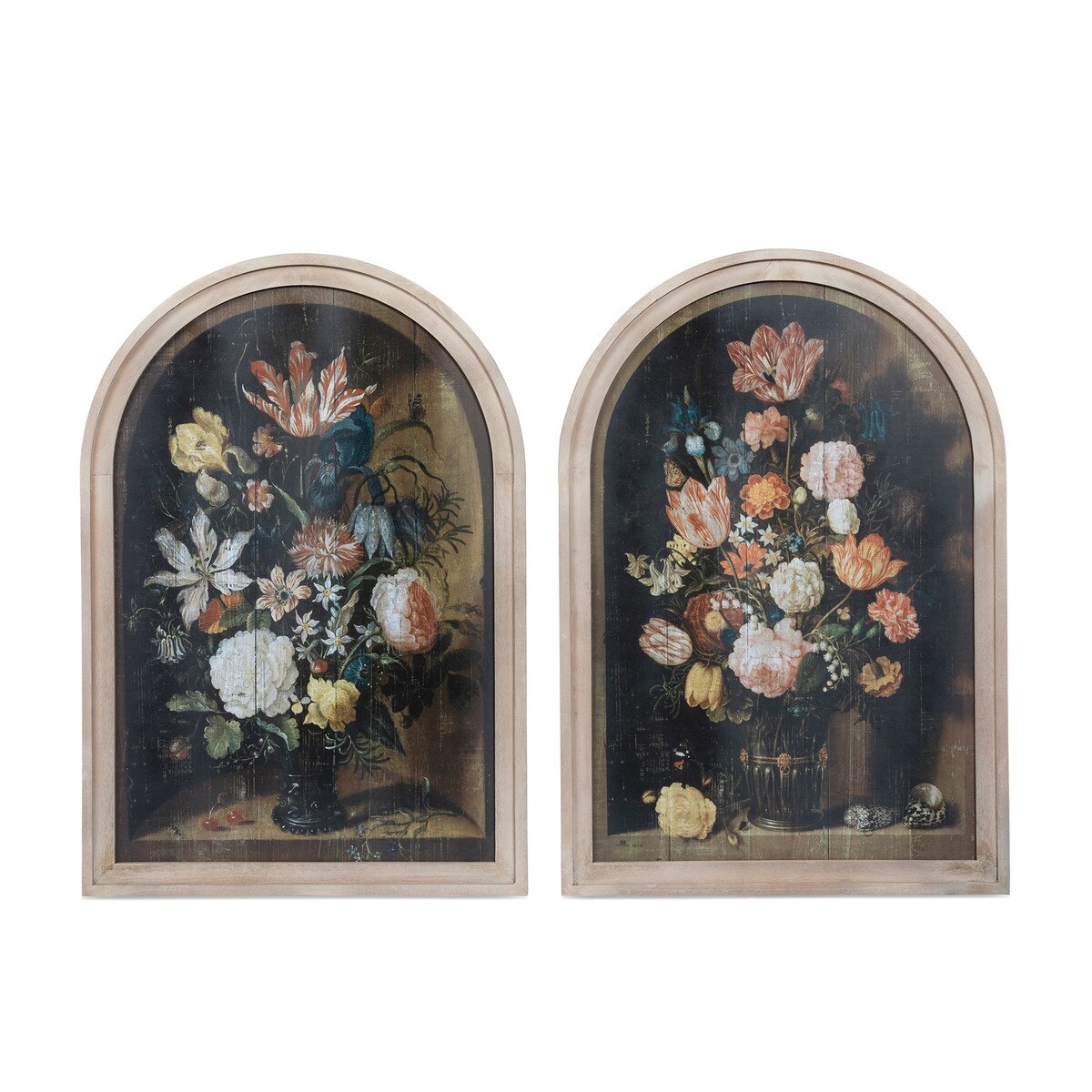 Renaissance Floral Wood Prints, 2 Assorted Styles