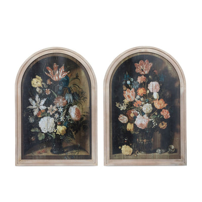 Renaissance Floral Wood Prints, 2 Assorted Styles